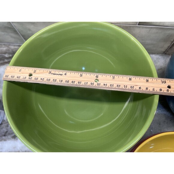 SCM Designs 3 PC SET COLORFUL STONEWARE NESTING BOWLS Oven Microwave Safe - Picture 4 of 7